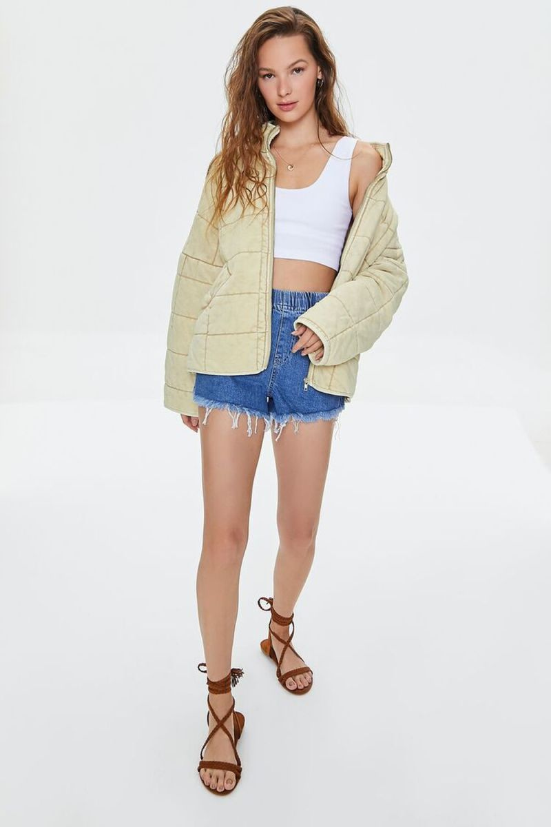 Giacca trapuntata con zip Forever 21 beige, Taylor Swift Free People Dolman Giacca in maglia trapuntata dupe