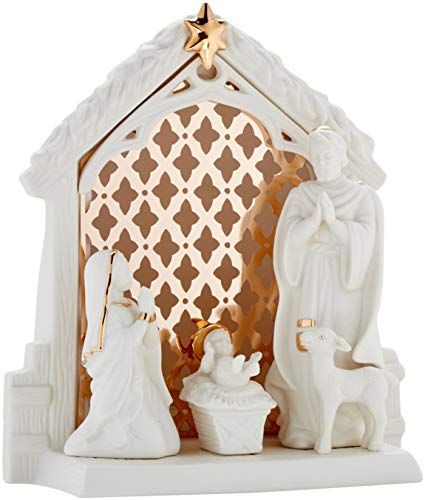 Lenox Illuminations Lit Nativity Scene, 2.55 LB, Ελεφαντοστού