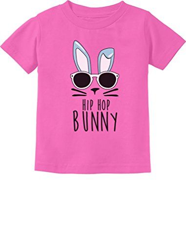 TeeStars - ヒップホップ バニー 面白いギフト イースター 幼児/幼児 キッズ Tシャツ 2T ピンク
