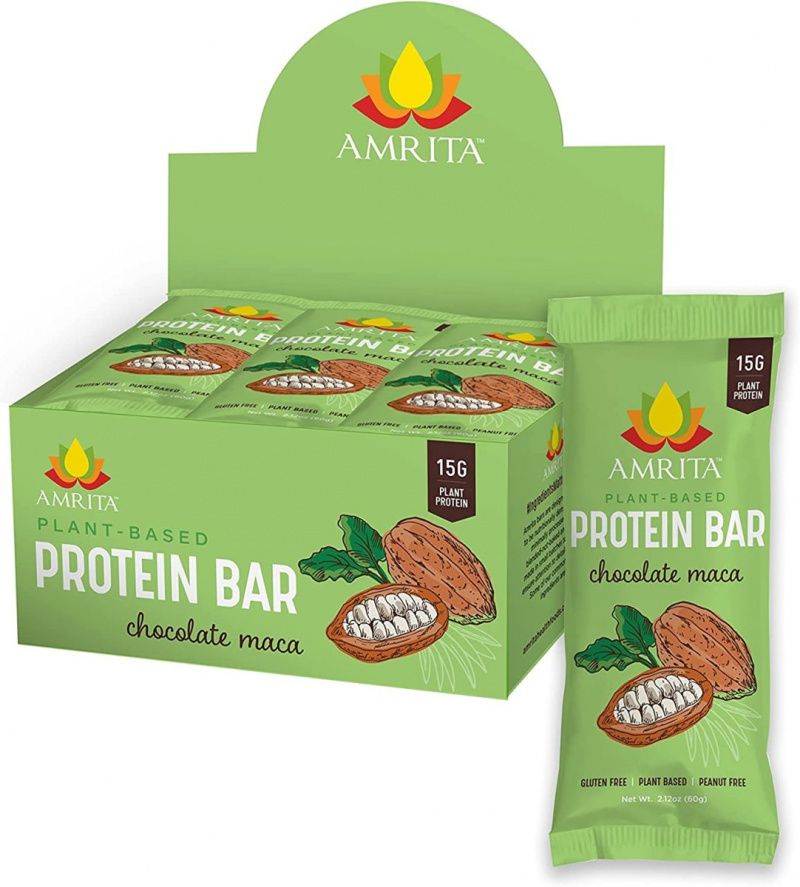  Amrita Çikolatalı Maca Vegan, Glutensiz Yüksek Proteinli Barlar