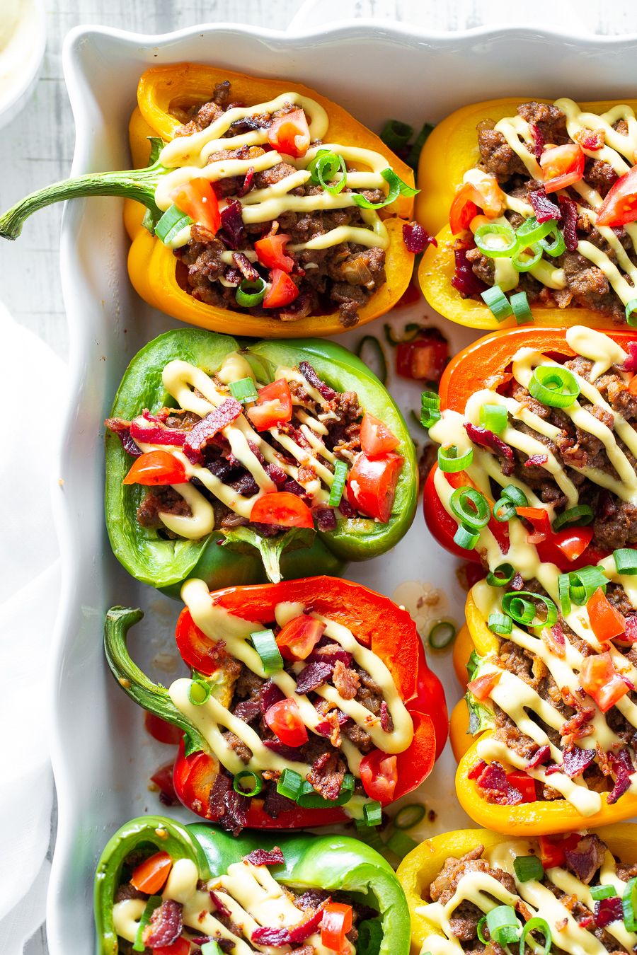 Paleo Bacon Çizburger Dolma Biber
