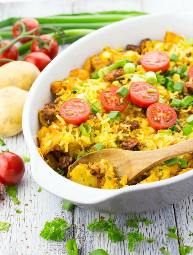  vegetarischer frühstücksauflauf