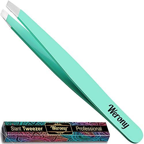 Pincet voor vrouwen - Schuine pincet - NIEUWE KLEUR - Premium pincet Precisie - Professionele wenkbrauwpincet - Duurzaam pincet voor gezichtshaarverwijdering en wenkbrauwvormgeving - Perfect cadeau (groen)