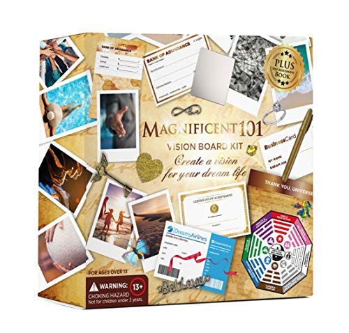 MAGNIFICENT 101 Vision Board Kit - +60 Vision Board Malzemeleri ile Hırslarınızın Bir Panosunu Oluşturun. Hayallerinizi Gerçekleştirmek için Niyetin ve Görselleştirmenin Gücünü Kullanın
