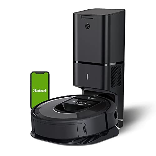 „iRobot Roomba i7 +“ (7550) vakuuminis robotas su automatiniu nešvarumų šalinimu - pats ištuštinamas, „Wi-Fi“ prijungtas, sumanus žemėlapių sudarymas, veikia su „Alexa“, idealiai tinka naminių gyvūnėlių plaukams, kilimams, kietoms grindims, juodos spalvos