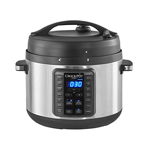„Crock-Pot“ 2097588 10-Qt. „Express Crock“ viryklė su lengvai išleidžiamu garų rinkikliu, 10QT, nerūdijančio plieno