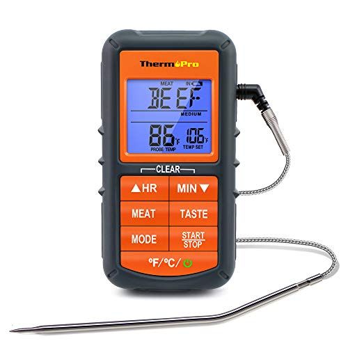 „ThermoPro TP06S“ mėsos termometras su grotelėmis rūkantiems kepti ant grotelių.
