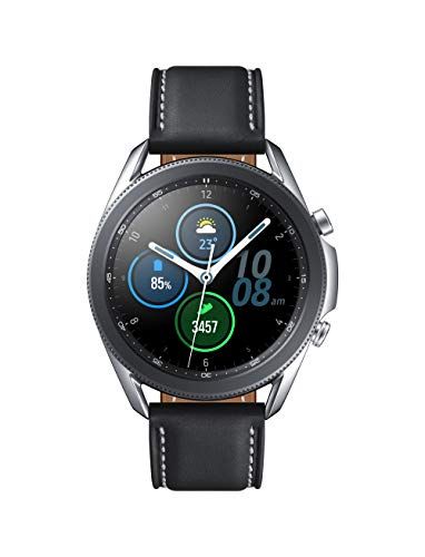 „Samsung Galaxy Watch 3“ (45 mm, GPS, „Bluetooth“) išmanusis laikrodis su pažangiu sveikatos stebėjimu, kūno rengybos stebėjimu ir ilgalaikiu akumuliatoriumi - „Mystic Silver“ (JAV versija)