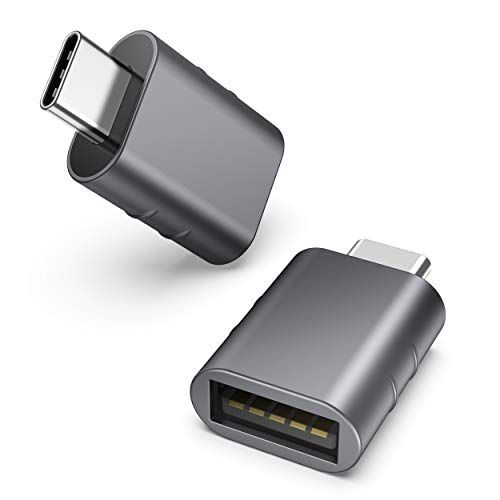USB C - USB adapterio paketas, sudarytas iš 2 USB C vyrų - USB3 moterų adapterių, suderinamas su „iMac 2019 iPad Pro 2021“ „MacBook Pro 2020“ „MacBook Air 2020“ „Dell XPS“ ir kitais „Type C“ arba „Thunderbolt 3“ įrenginiais, pilkos spalvos