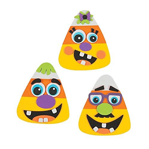Goofy Face Candy Corn Halloween Craft Kit - Maak 12 - Herfstambachten voor kinderen