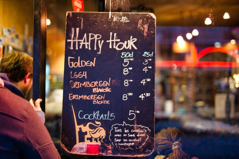   Happy hour tegn