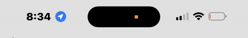 Orange fyrkant på iPhone
