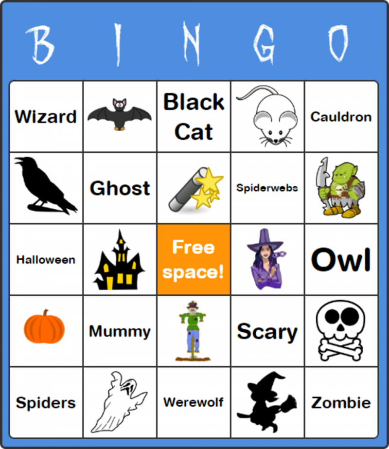   tilpasselige halloween bingokort