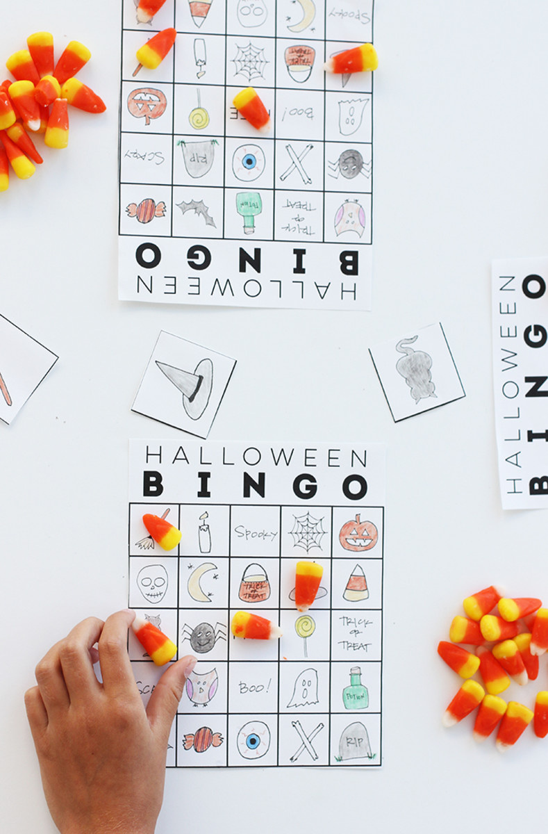   håndtegnede gratis printbare halloween bingokort