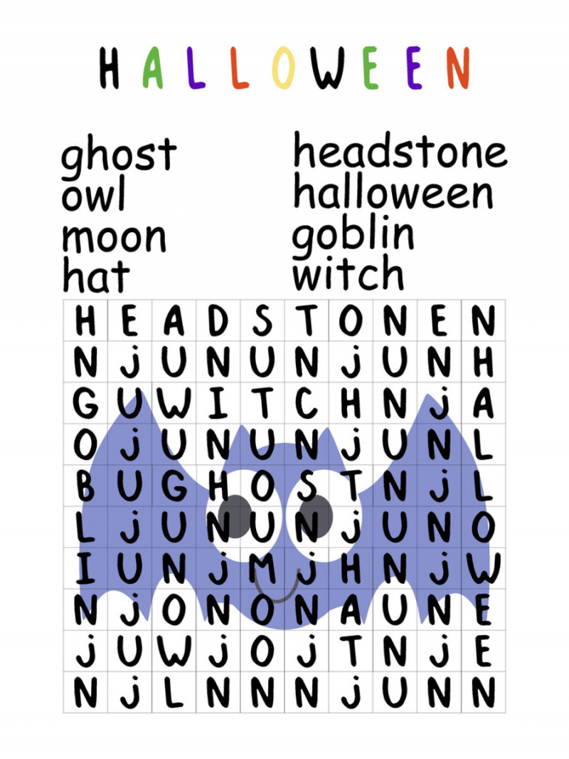   Puzzle di ricerca di parole di Halloween