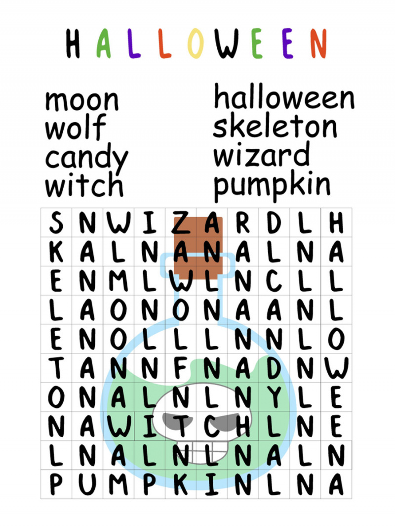   Puzzle di ricerca di parole di Halloween