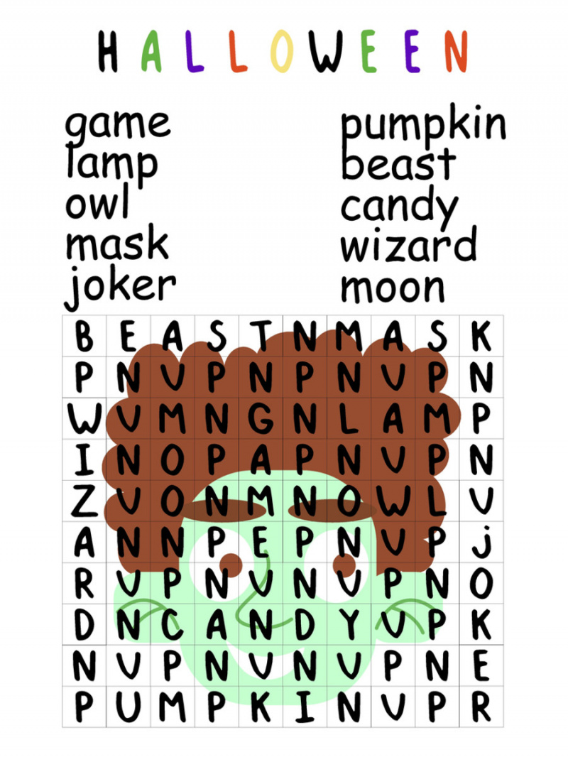   Puzzle di ricerca di parole di Halloween stampabili gratuiti
