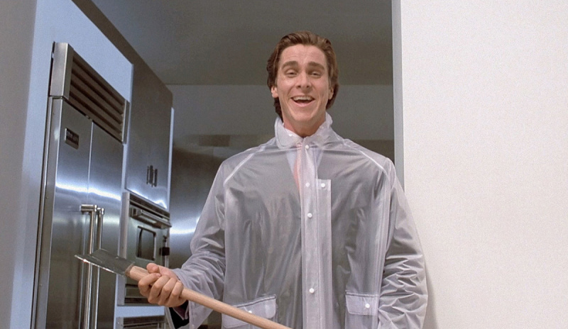 Christian Bale als Patrick Bateman in de horrorkomediefilm"American Psycho"