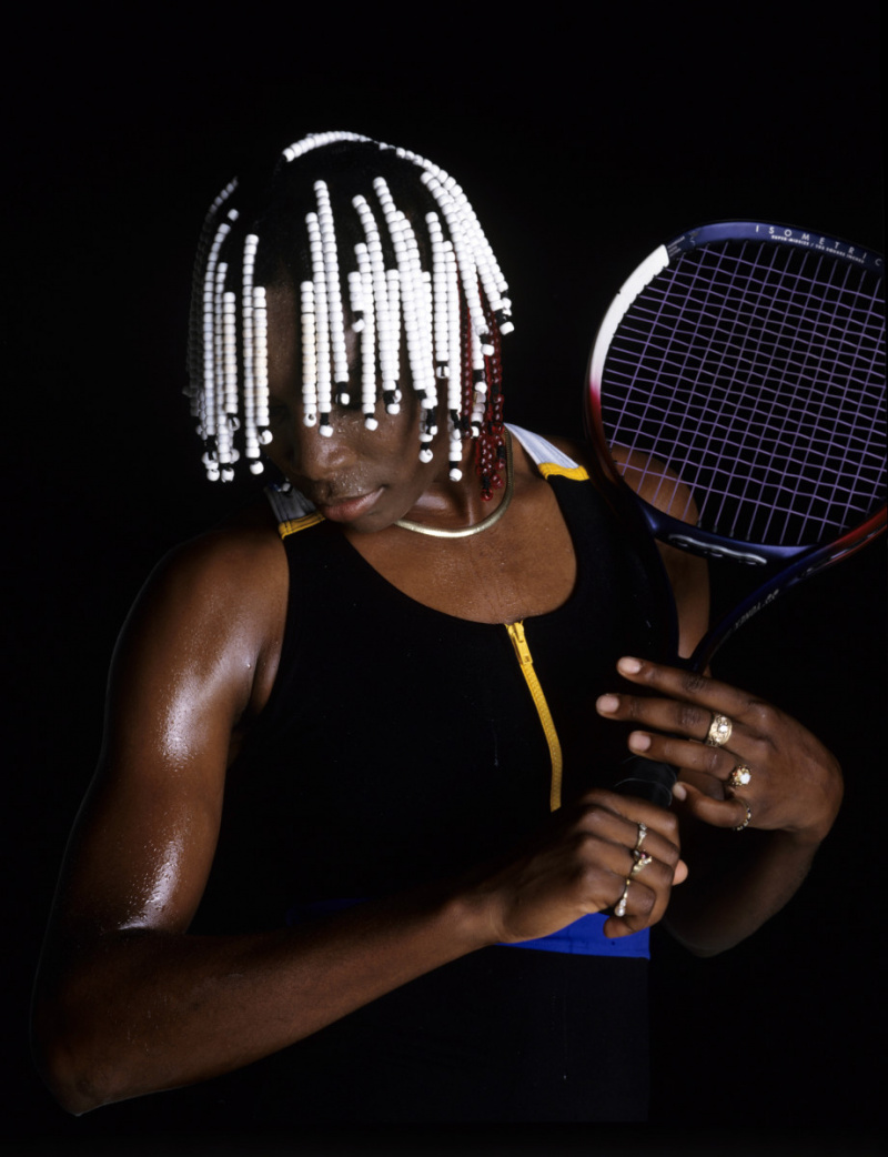   JUPITER BEACH, FL – RUGSĖJO 27 d.: Venus Williams, čempionė tenisininkė, būdama 17 metų, labai netikėtai debiutavo „US Open“ turnyre, 1997 m. rugsėjo 27 d. Jupiterio paplūdimyje, Floridoje, patekusi į finalą. Venera.