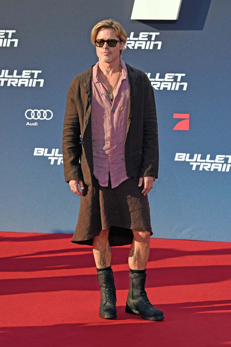  BERLINAS, VOKIETIJA – LIEPOS 19 d.: JAV aktorius Bradas Pittas dalyvauja parodoje"Bullet Train" premiere at Zoo Palast on July 19, 2019 in Berlin, Germany.