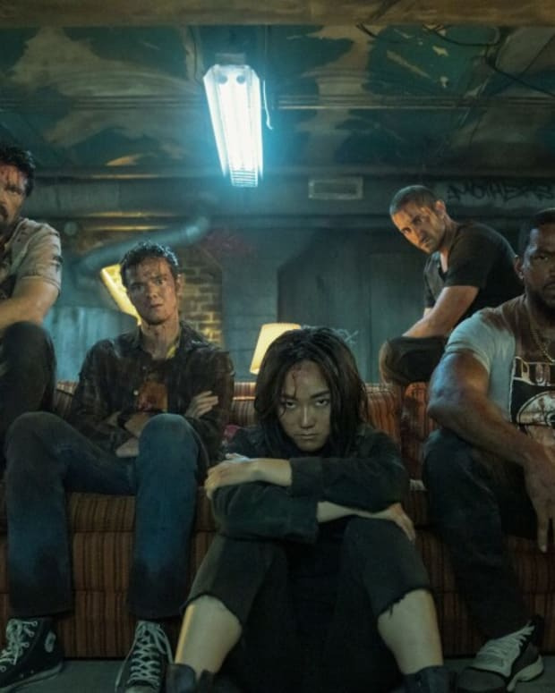  Billy Butcher, Hughie Campbell, Kimiko, Frenchie en Mother's Milk in "The Boys" on Prime Video from Amazon Studios