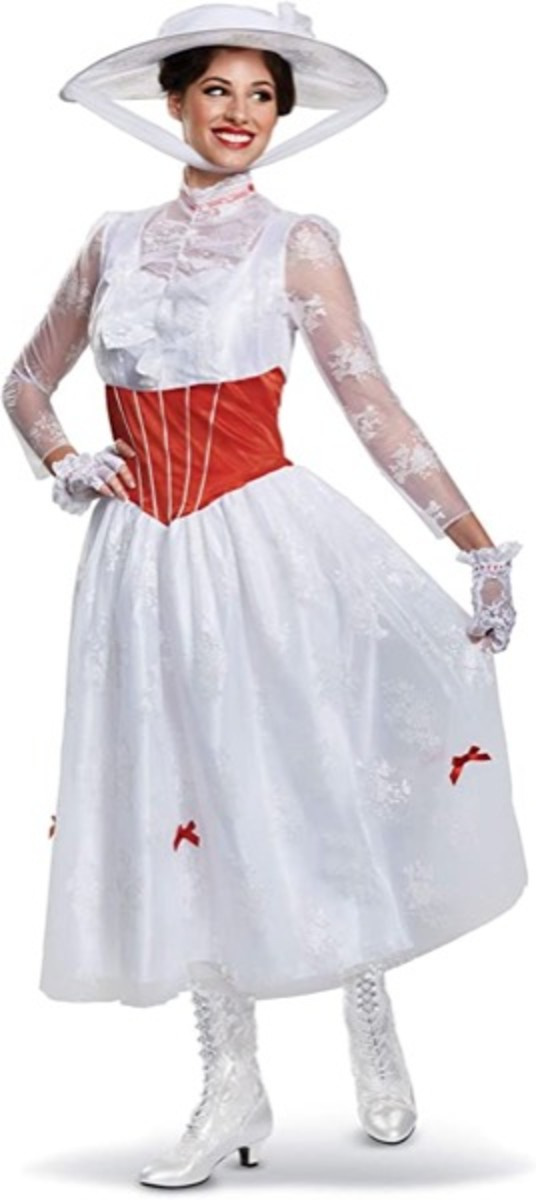 Förklädda kvinnor's Mary Poppins Deluxe Adult Costume
