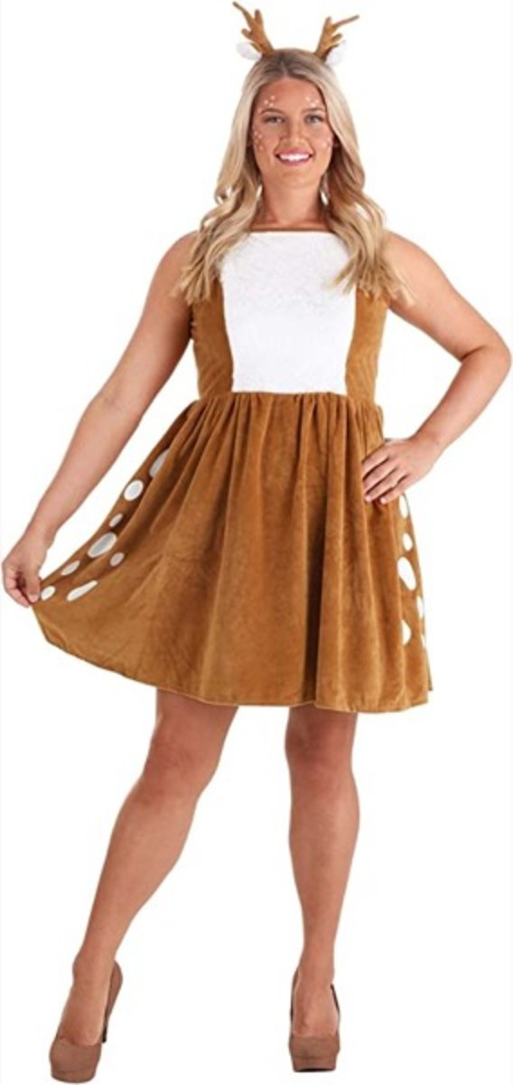 Roliga Kostymer Kvinnor's Dazzling Deer Costume Deer Dress Outfit, $39.99 on Amazon