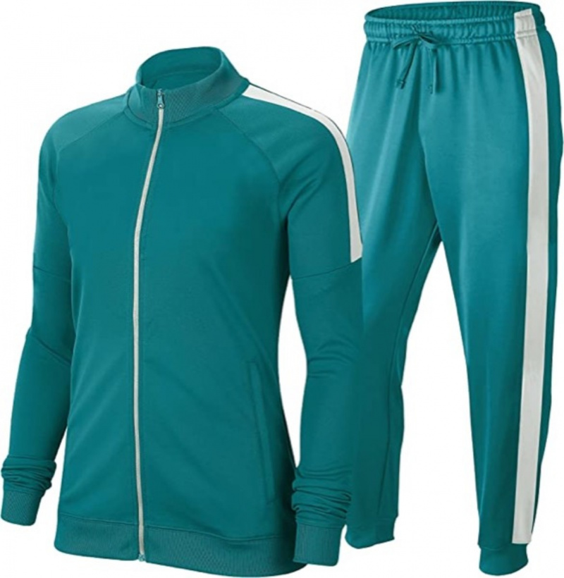 Urban Buck Män Full Zip Casual Träningsoverall Set Löpning Jogging Sport 2-delad Atletisk Dam Svettdräkt