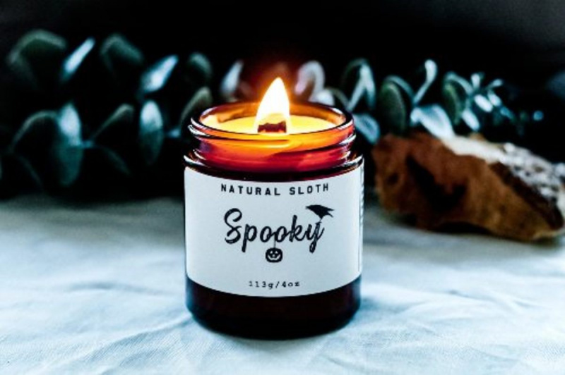 Halloween-tema höstljus