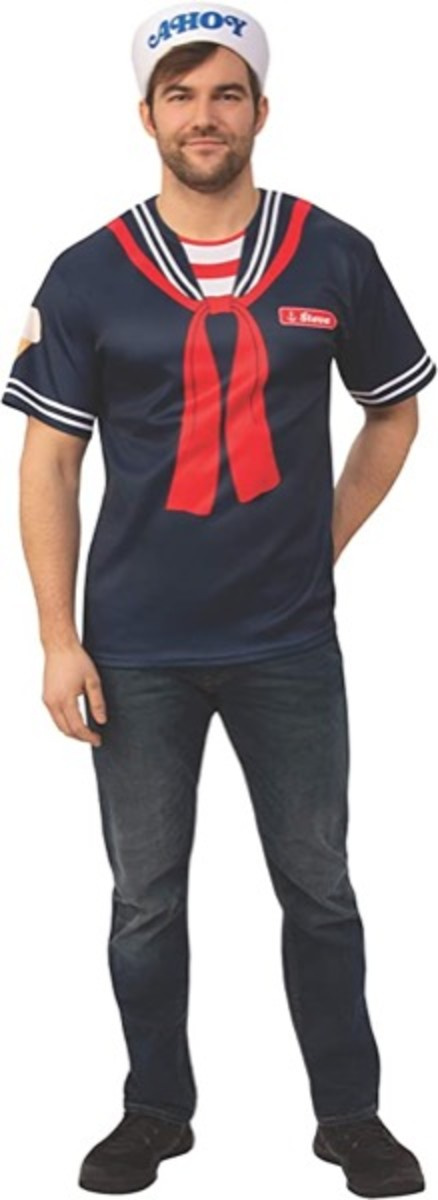 Rubio's Stranger Things 3 Steve's Scoops Ahoy Uniform Costume Top