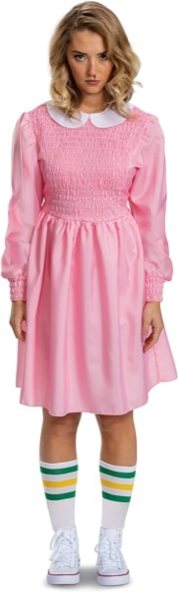 Travestire le donne's Stranger Things Deluxe Pink Dress Eleven Costume