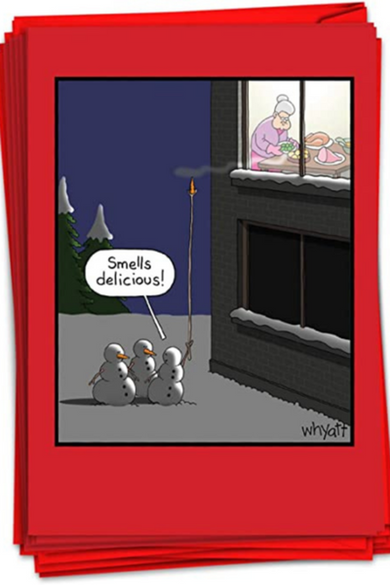   Lustige Weihnachtskarten riechen köstlich