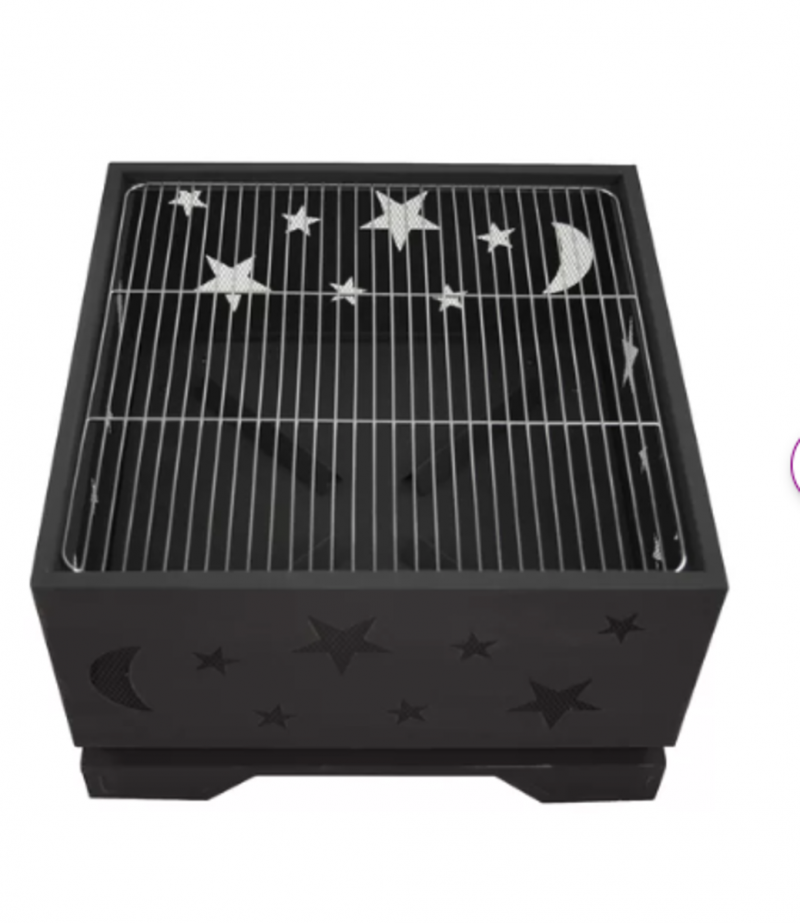   صاعقة 26'' H x 26'' W Steel Wood Burning Outdoor Fire Pit with Lid