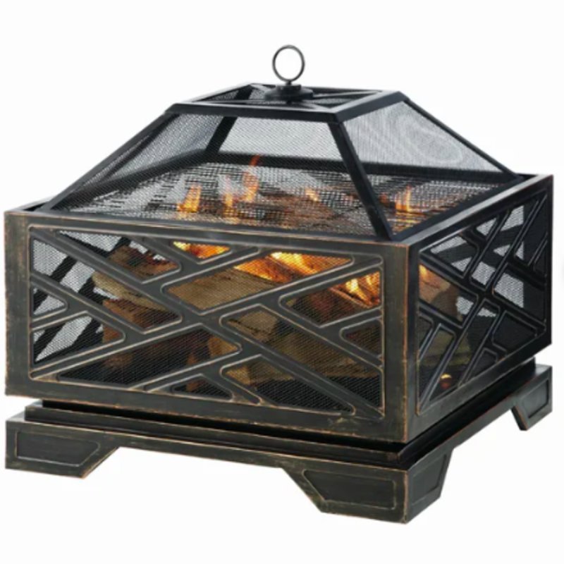   تيلفين 26'' H x 26'' W Steel Wood Burning Outdoor Fire Pit with Lid