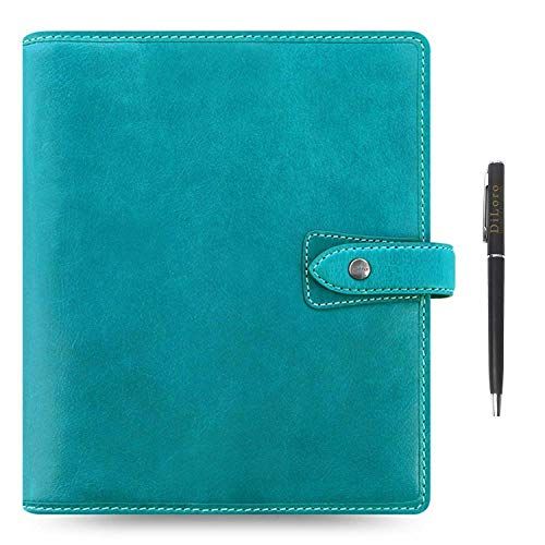Filofax Malden Agenda Agenda Calendar Bundle in pelle con penna a sfera DiLoro (Kingfisher 2020-2021 con penna, formato carta A5 8.26