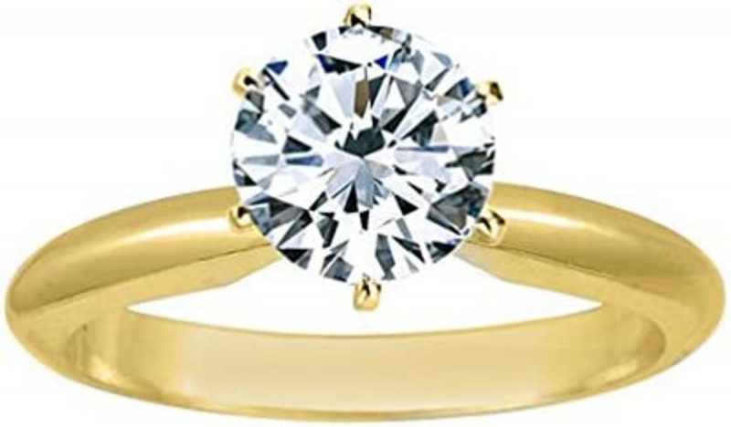   Anello di fidanzamento solitario con diamante a taglio rotondo da 1/2 carati