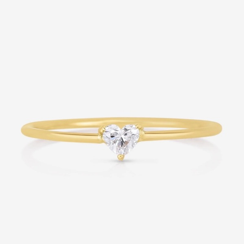   Anello con diamante a cuore singolo