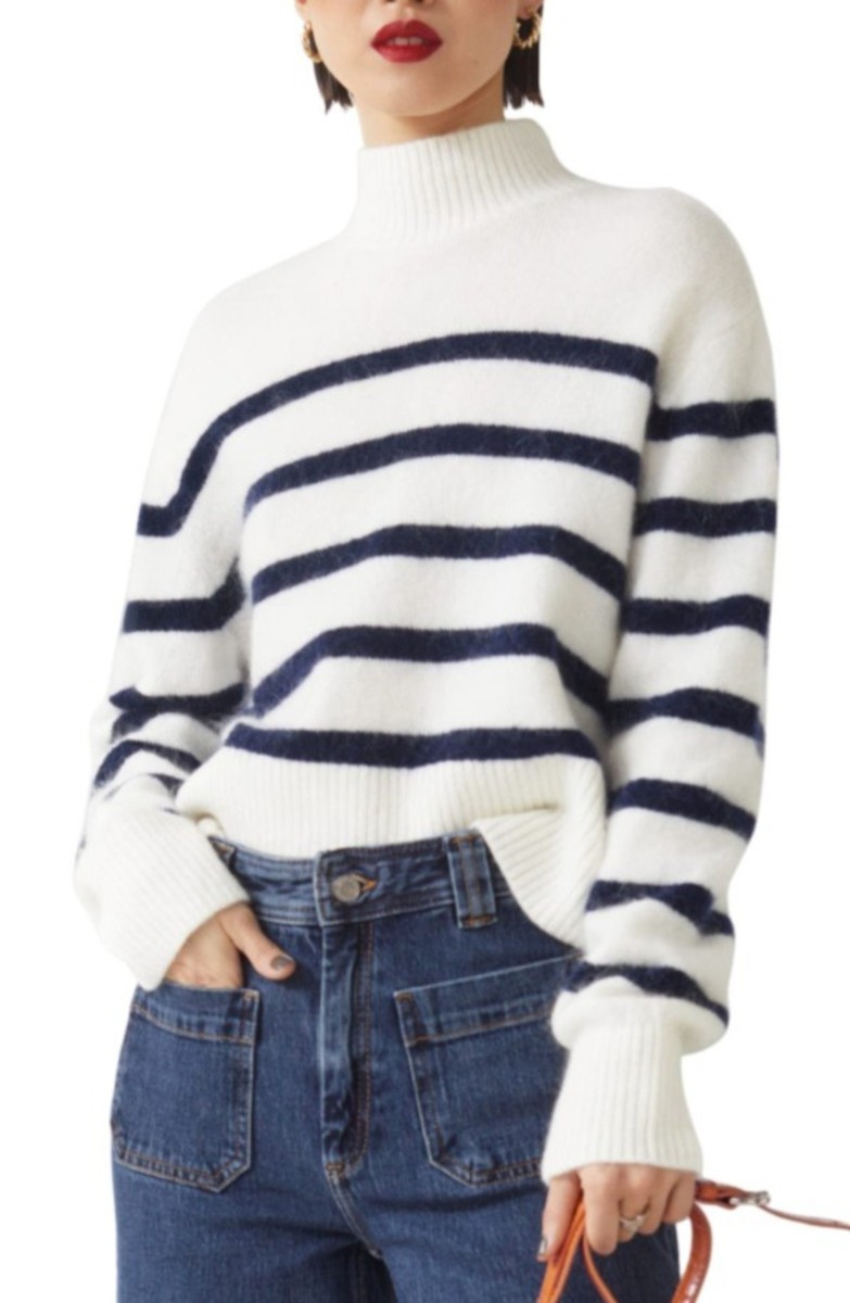   & Other Stories Randig Mock Sweater