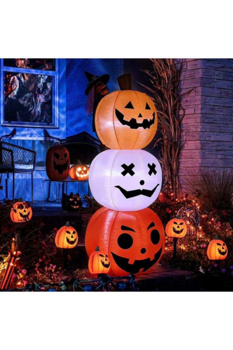  Pila de calabaza inflable para decoración de puerta de Halloween