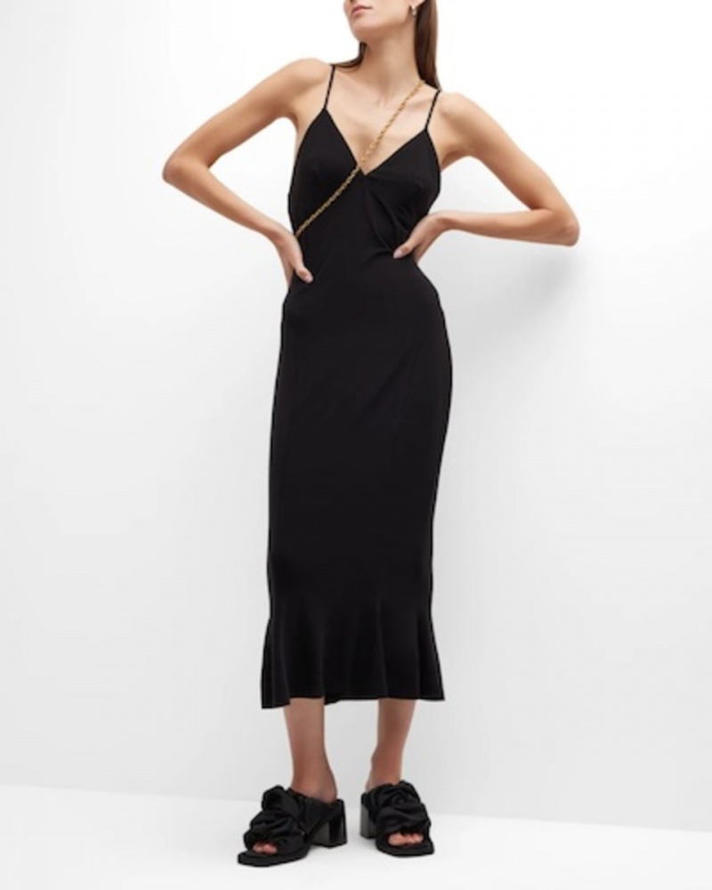   Norma Kamali Fishtail Midi Slip suknelė