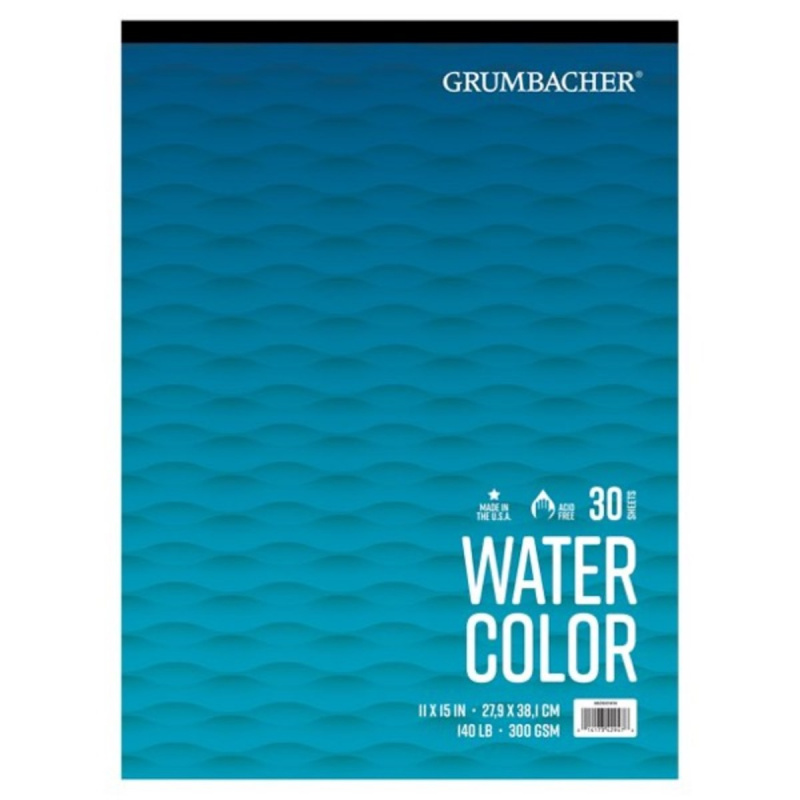 Grumbacher 11 x 15 140 mārciņas/300GSM, 30 papīra loksnes, akvareļu spilventiņš, lente ar lenti, 11,98 $ veikalā Walmart