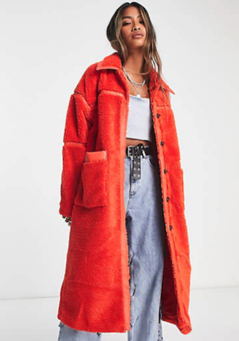 Only Longline Faux Shearling Winterjas voor dames