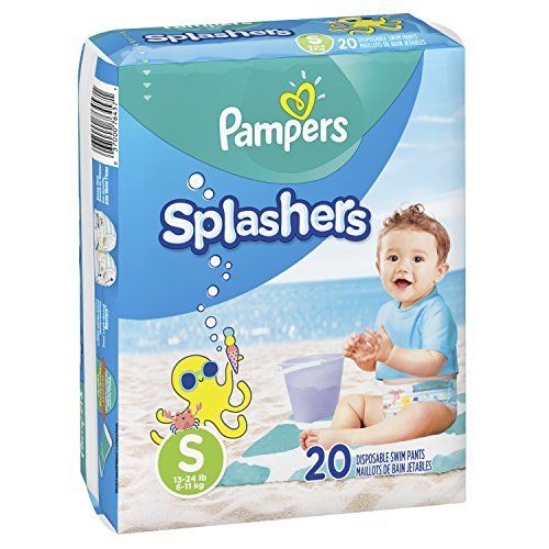 Schwimmwindeln Größe 3 (13-24 lb) - Pampers Splashers Einweg-Badehose, klein, 2er-Pack (Doppelpack), 20 Stück