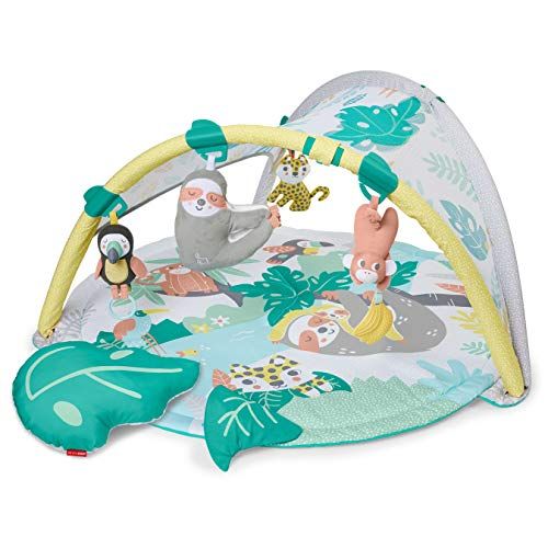 Skip Hop Tropical Paradise Babyspielmatte und Kleinkinder-Aktivitätsgym mit tragbarem Faultier-Schnuller