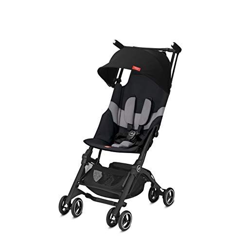 gb Pockit+ All-Terrain, ultrakompakter, leichter Reisekinderwagen mit Verdeck und verstellbarem Sitz in Samtschwarz