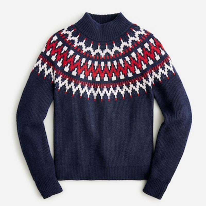 пуловер с воротником-стойкой Jcrew Fair Isle