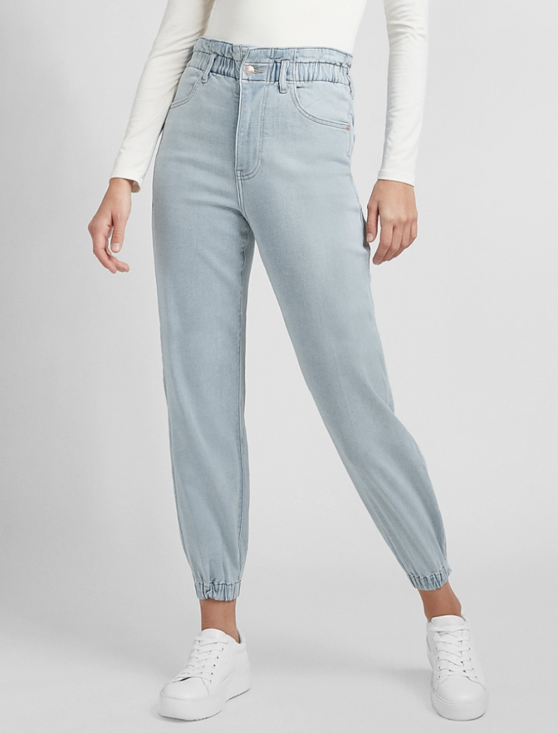   bedste jean denim jogger dupes