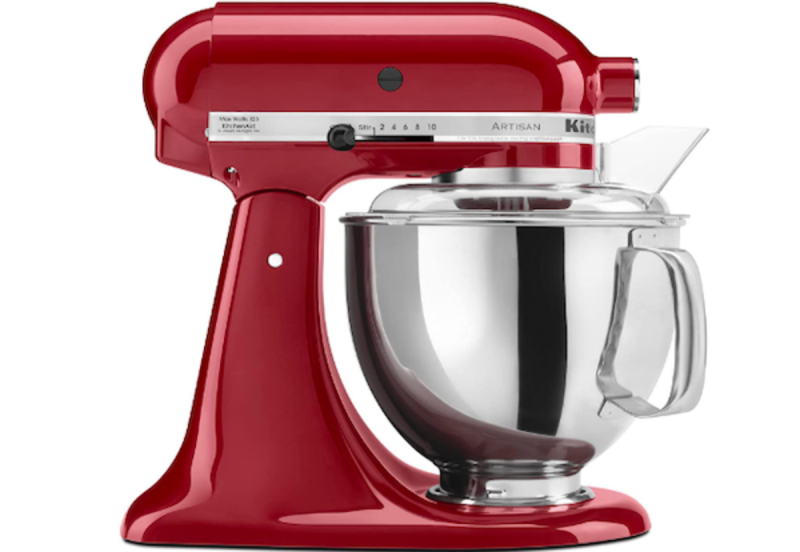 Impastatrice a testa inclinata Artisan Empire Red con schermo di versamento