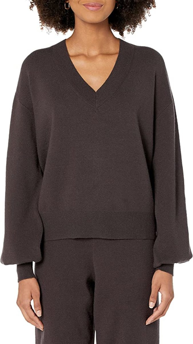   Moterų lašas's Mia Bell Sleeve V-Neck Super-Soft Sweater