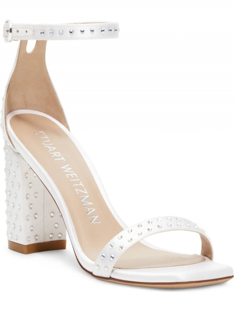   Stuart Weitzman NearlyNude Shine 75 Sandal med ankelrem